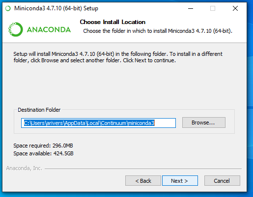 Anaconda install page 2