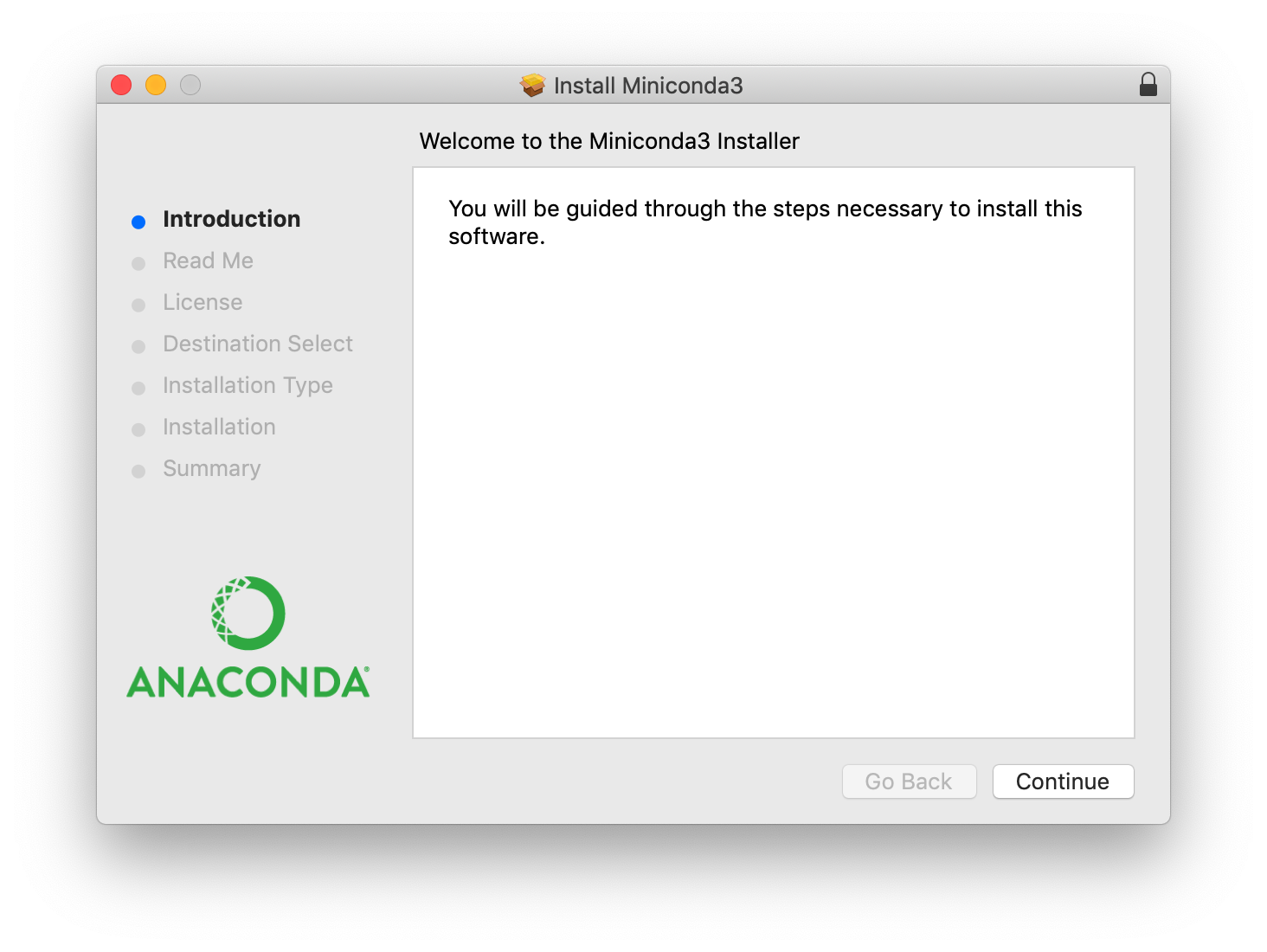 Anaconda install page